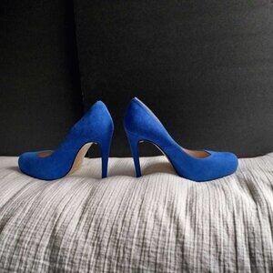 LK BENNETT of LONDON Ava Blue Suede Kitten Heel shoes size 38/7